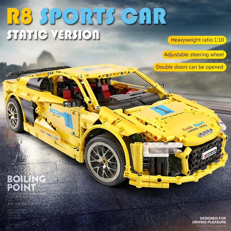 Совместимость Lepining MOC 4463 Technic Audis R8 V10 второго поколения суперкар набор