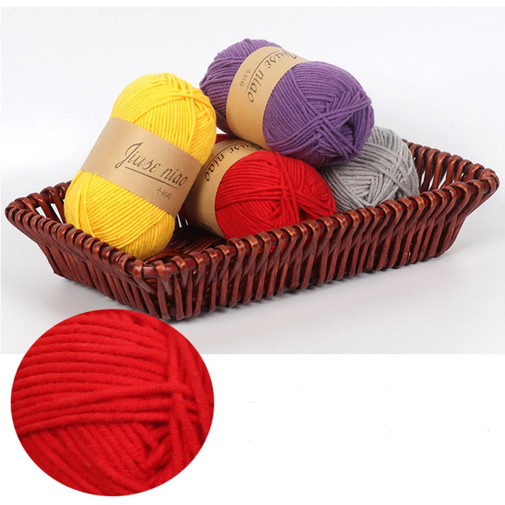 5 нитей молочного хлопка шерстяная шапка сделай сам Детская линия шарфа|Пряжа| |