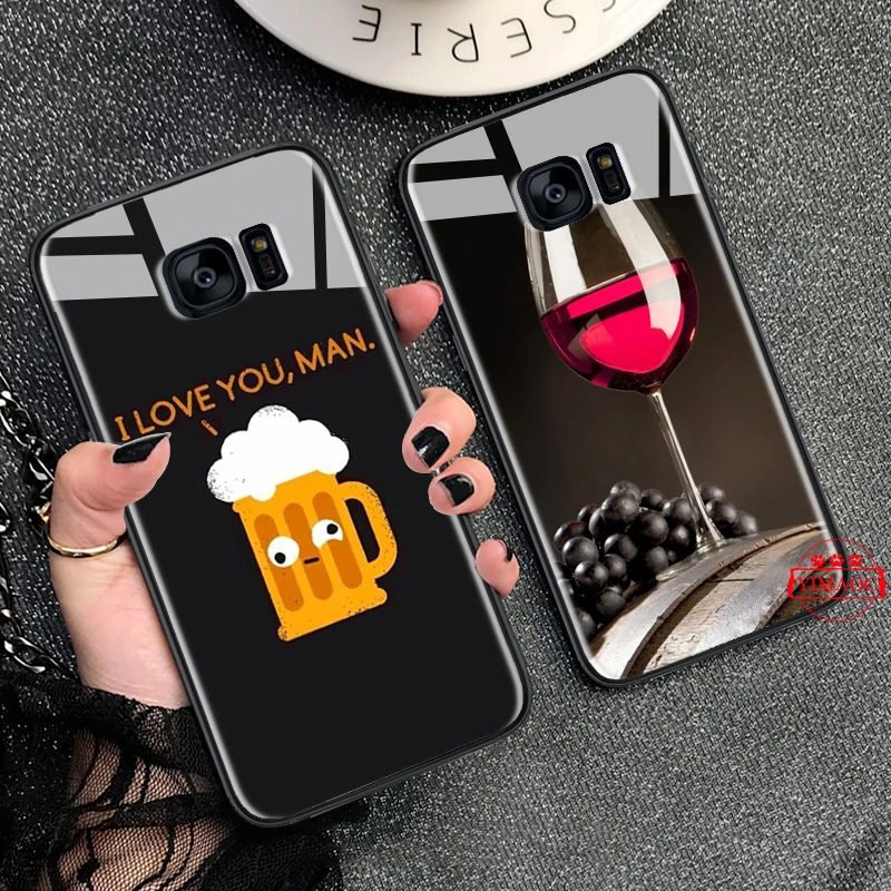 Keep Calm напиток вина медведя Стекло чехол для samsung S7 край S8 S9 S10 плюс S10E Note 8 9 10 A10 A30 A40