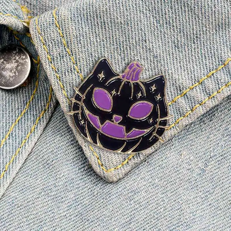 Хэллоуин Забавный дьявол брошь Тыква креативный джинсовый реквизит эмаль