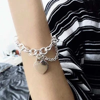 hot sale heart bracelets bangles for women girl ladies valentine gift original 11 s925 sterling silver brand jewelry