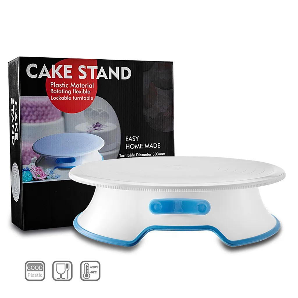 

Cake Decorating Turntables Rotating Revolving Icing Kitchen Display Stand 31cm Making Platfor Bakeware Holder Non-slip Tool