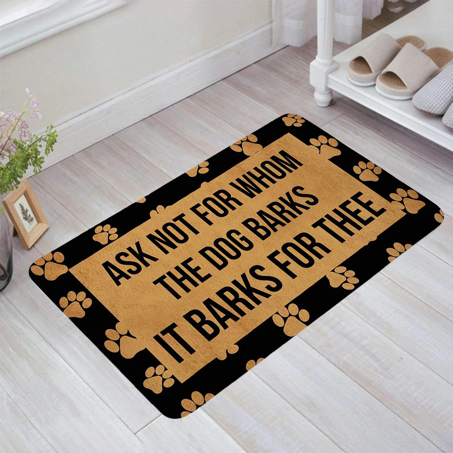 DoubleJun смешной коврик спрашивайте не для кого собака лает лай вас входа напольный