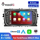 Автомагнитола Podofo, 2 Din, Android 10,09,0, GPS, мультимедийный плеер, стереоприемник для FordFocus MK2S-MaxMondeo 4 5GalaxyC-Max