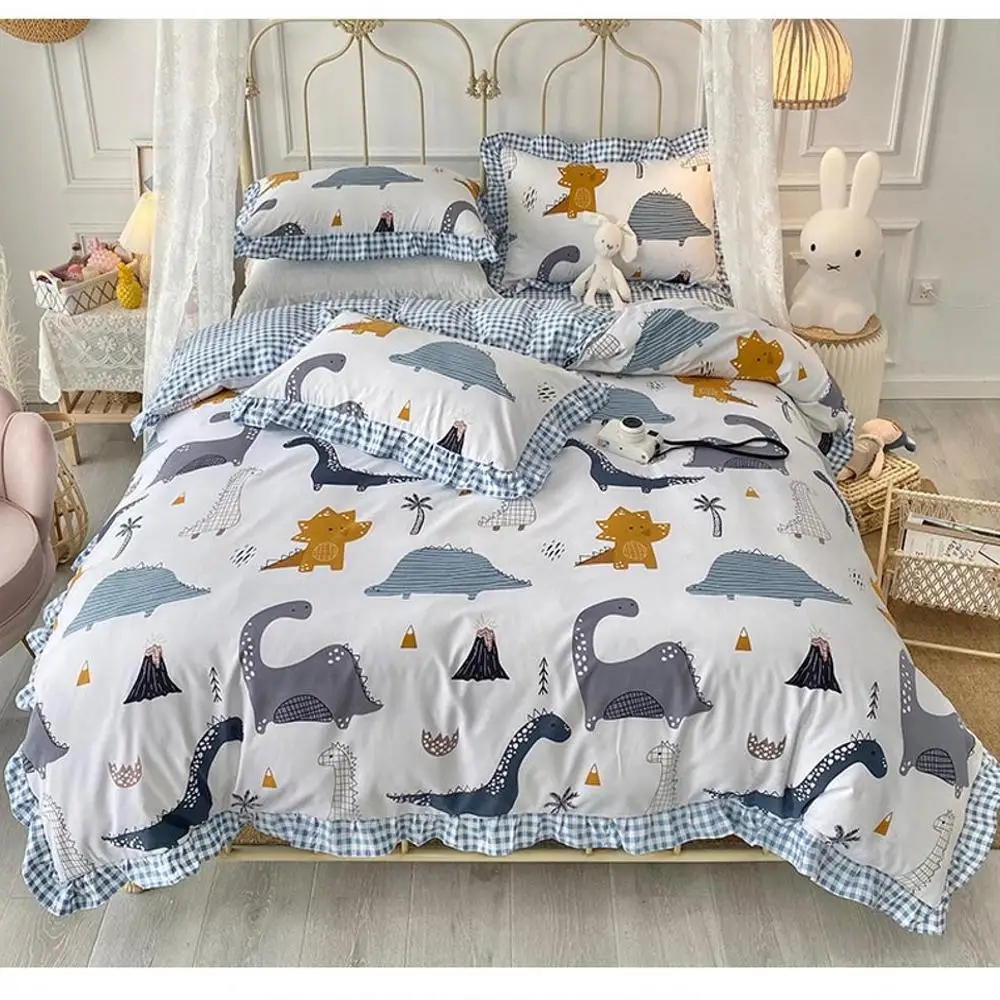 

Home bedding princess style warm quilt cover sheet pillowcase bedding with lace