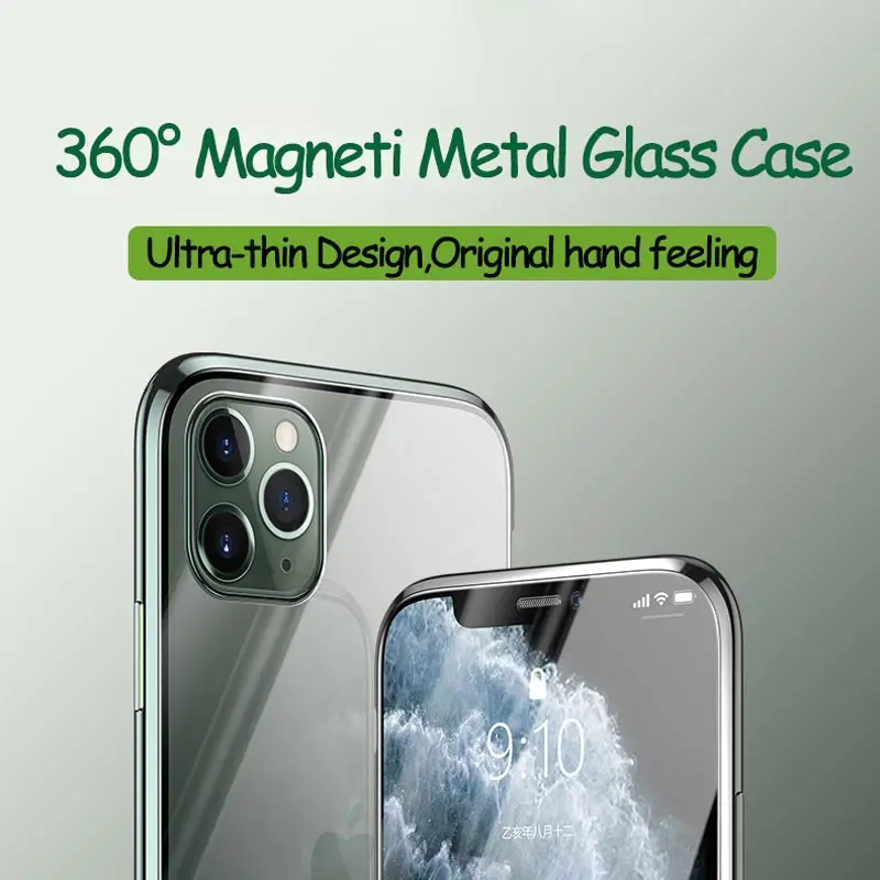 Suntaiho магнитный металлический чехол для iPhone 11 Pro Max XR XS MAX X закаленное стекло с магнитом чехол для iPhone 11 Pro XS чехол для Max XR