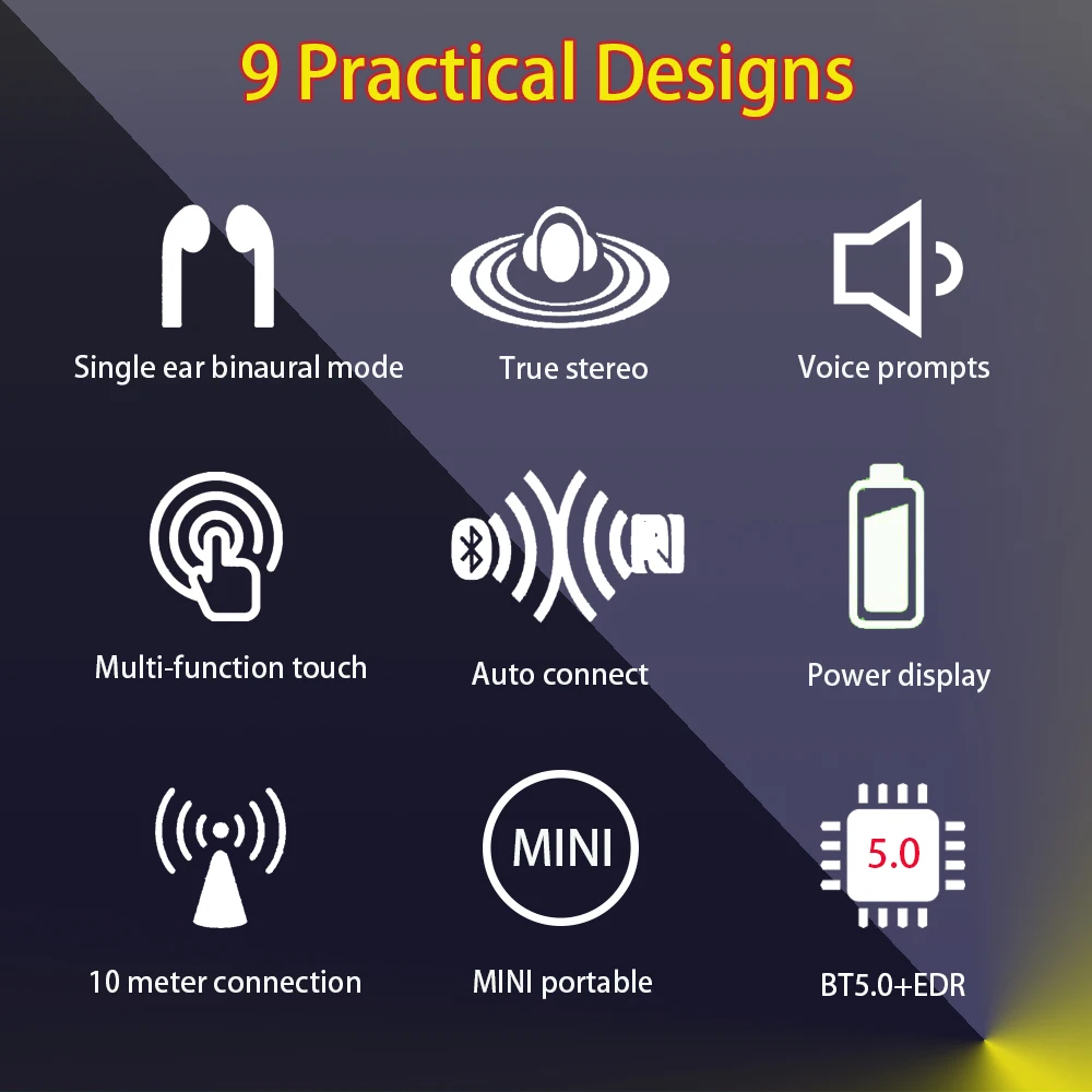 I12 Tws 5,0 Bluetooth спортивные наушники игровая гарнитура i7S i18 i9s стерео беспроводные наушники с микрофоном зарядная коробка