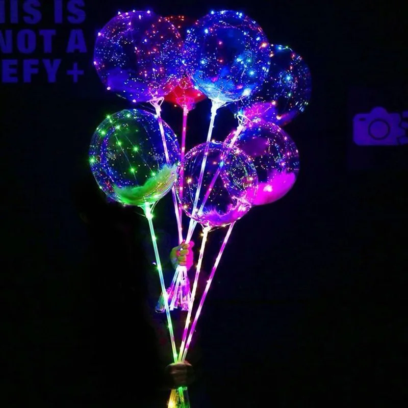 

10 PCS LED Balloon Light Reusable Luminous Led Balloon Wedding Party Transparent Round Bubble Decoration Balloons
