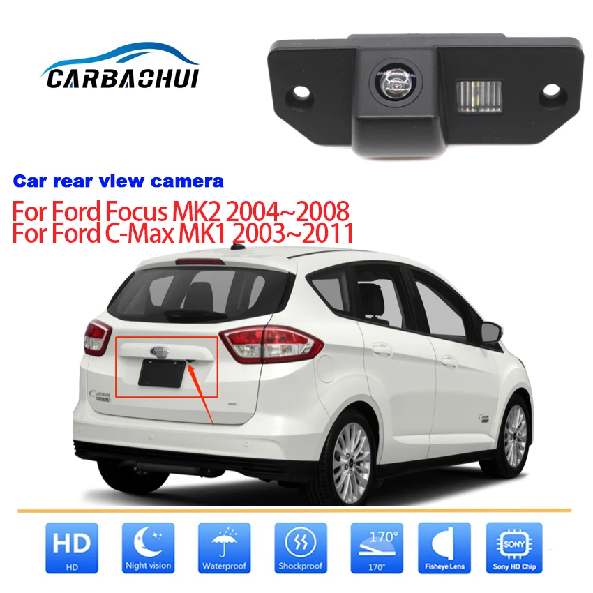 Автомобильная парковочная камера заднего вида CCD Full HD с ночным видением для Ford Focus