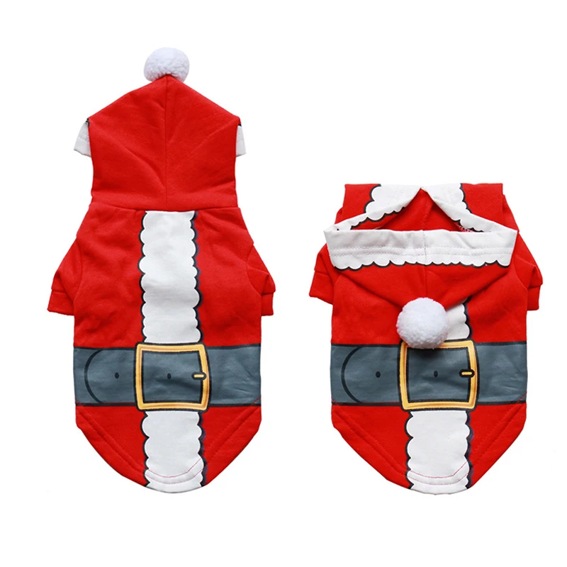 Одежда для собак и щенков Милый мягкий дышащий костюм с капюшоном рождественской