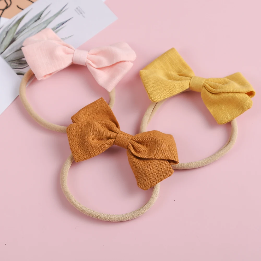 

Детская повязка на голову с бантом, однотонная повязка на голову для девочек, хлопок, цвет в ассортименте