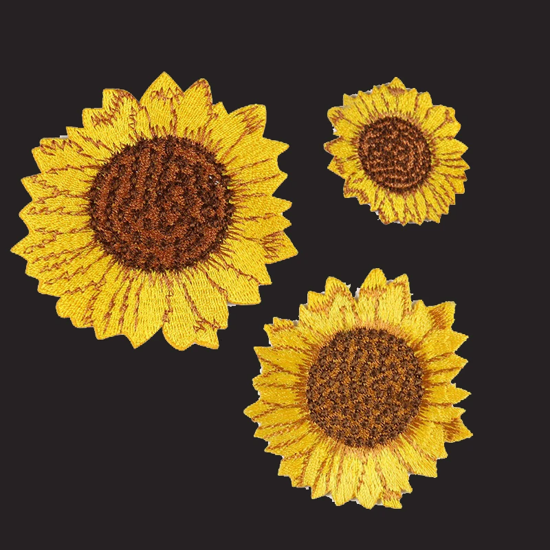 1 шт. высококачественные желтые вышитые патчи с подсолнухами для одежды платьев