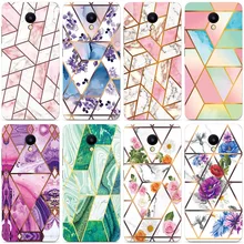 Soft Phone Case for Meizu MX6 Funda Glossy Colorful Flower Silicone Phone Back Cover Geometric Marbl