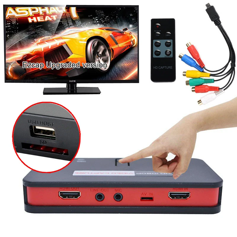 

Mic In AV HDMI Video Capture Card Game Record Box for XBOX PS3 PS4 TV Scheduled Recording To USB Flash Disk , OBS Live Streaming