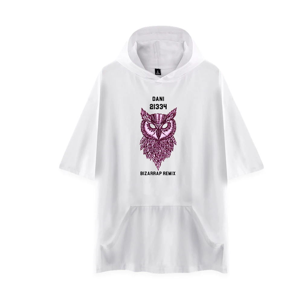 

WAWNI Bizarrap Short-Sleeved Hooded Sweatshirt Loose Volleyball Harajuku Polyester Plus Cotton Hoodie Casual Tops Unisex Tops