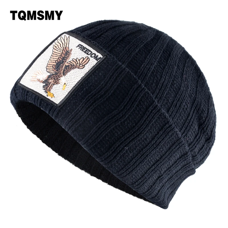 

TQMSMY Skullies Beanies мужские зимние вязаные шапки с нашивка с изображением орла вязаная уличная одежда хип-хоп Gorras Женская Мужская теплая шапка TBY