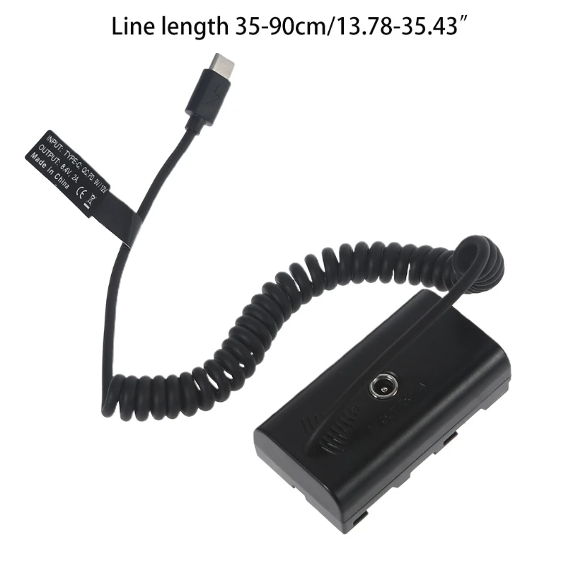 

KX4A USB C to NP-F550 External Power Adapter Compatible with Cameras Monitors Anti-abrasive Low Temperature Tolerance