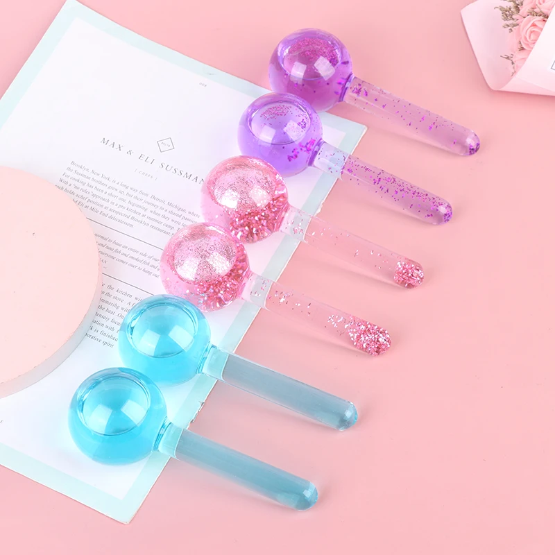 

2PC/Box Crystal Ball Facial Cooling Ice Globes Water Wave Face and Eye Massage Large Beauty Ice Hockey Energy Beauty Skin Care
