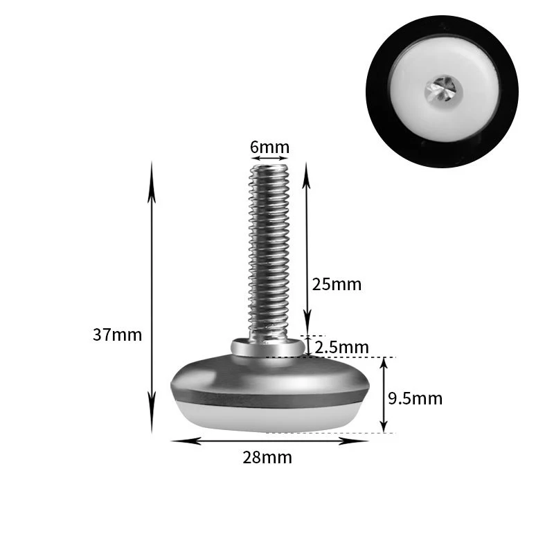 

Регулируемые ножки для мебели NERISXB из нержавеющей стали и нейлона