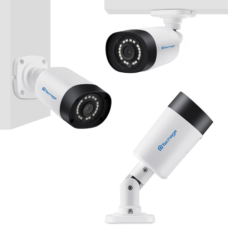 Techage H.265 5MP 4MP 48V POE Камера аудио запись на открытом воздухе камера для камеры