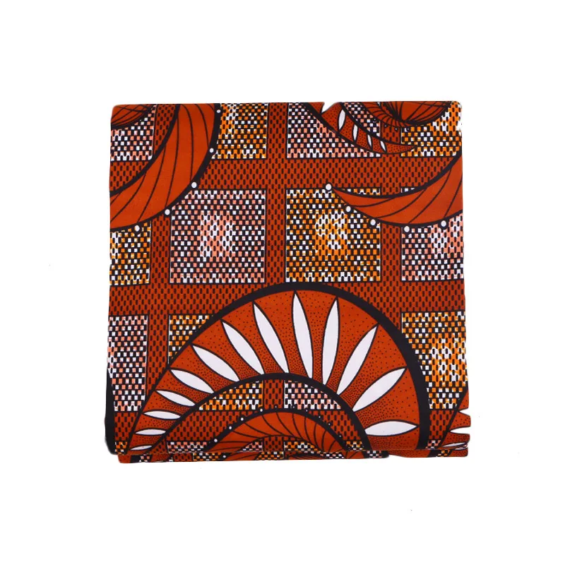 2019 африканская восковая Новая модная дизайнерская ткань с коричневым принтом