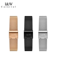 original 316l stainless steel bracelet watch strap band for carnival iw ultra thin universal milanese mesh strap 14mm 16mm 20mm