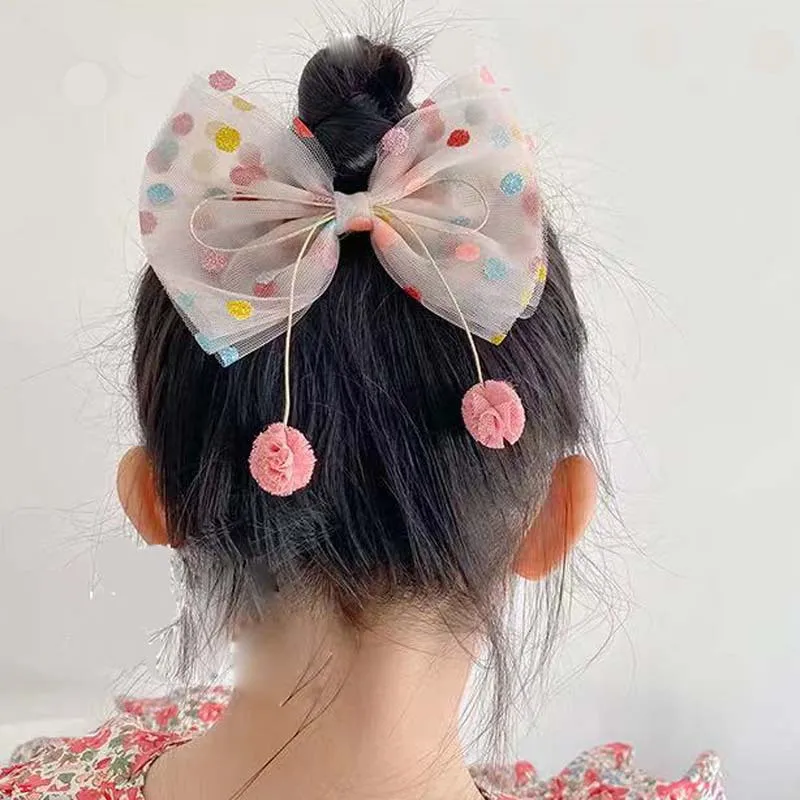 

1PCS / 2PCS Fashion New Lace Sequins Bow Children's Hair Clip Broken Hair Headdress Edge Clip Baby Hair Clip Birthday Gift 2021