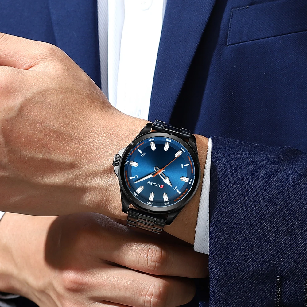 

CURREN Fashion Men's Watch with Stainless Steel Strap Simple Creative Quartz Wristwatch for Men Clock erkek kol saati Waterproof