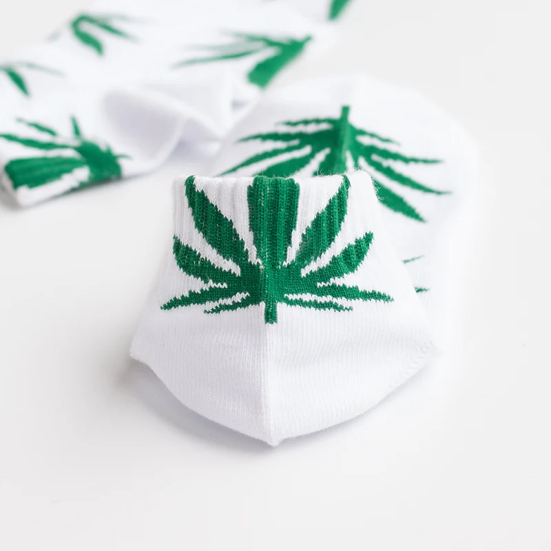 Женские и мужские носки из хлопка модные в стиле хип хоп с листочками