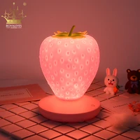 touch dimmable led night lights silicone strawberry nightlight usb bedside lamp for baby children kids gift bedroom decoration