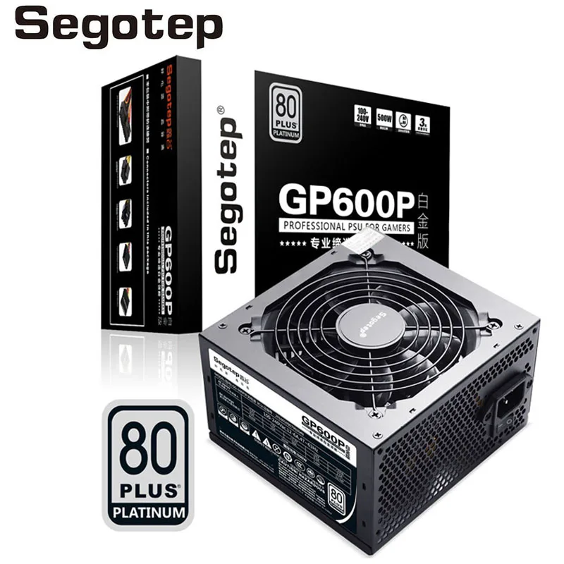 Блок питания Segotep GP600P для ПК 500 Вт 80Plus Платиновый АТЭС ATX 120 мм PWM вентилятор
