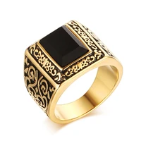 discontinued 16mm big stainless steel zircon casting ring gold color korean fashion ring r384g