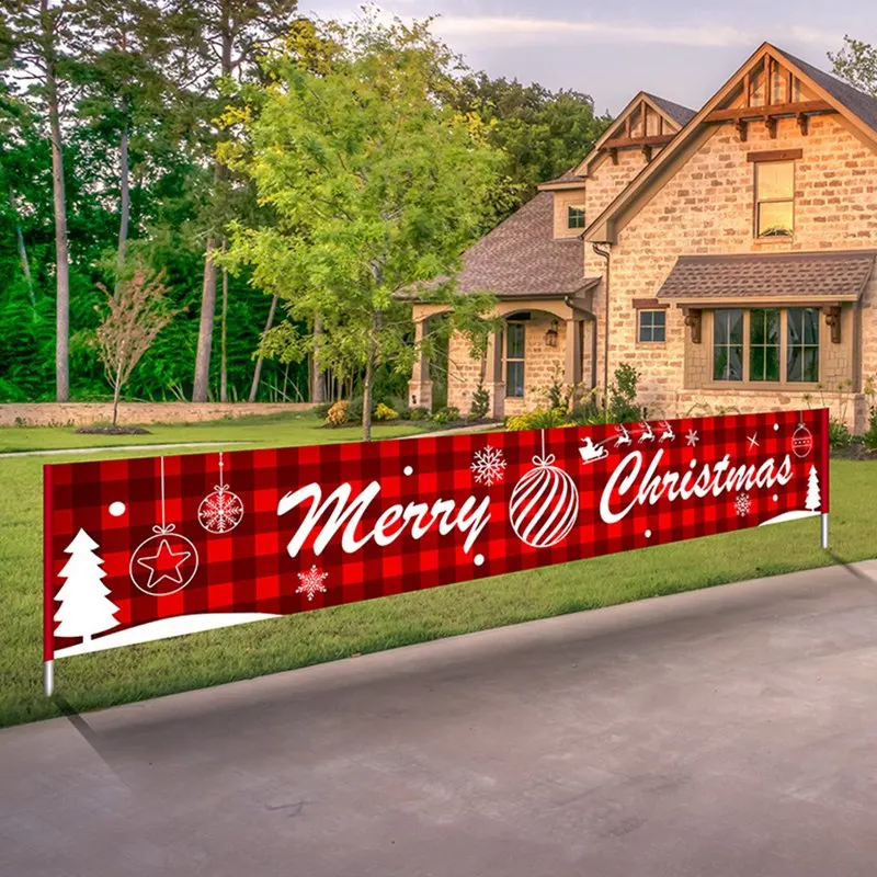 

3*0.5M Merry Christmas Banner Christmas Decorations for Home Outdoor Store Banner Flag Pulling 2022 Navidad Natal Banner