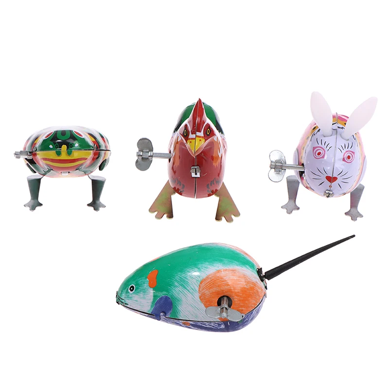 

Tin Wind Up Clockwork Toys Jumping Iron Frog Rabbit Cock Toy Action Figures Toy For Children Classic Toy