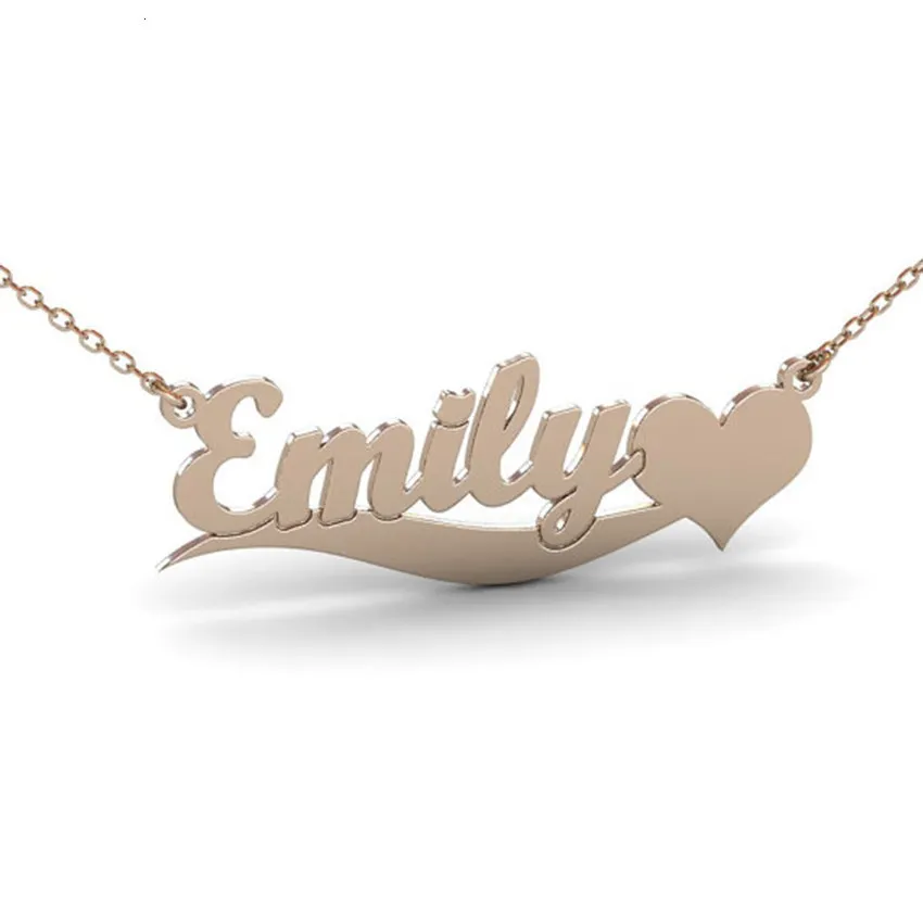 

Custom Love Ribbon Name Necklace for Women Personalized Alphabet Handmade Jewelry Gold Stainless Steel Pendant Gift for Grils