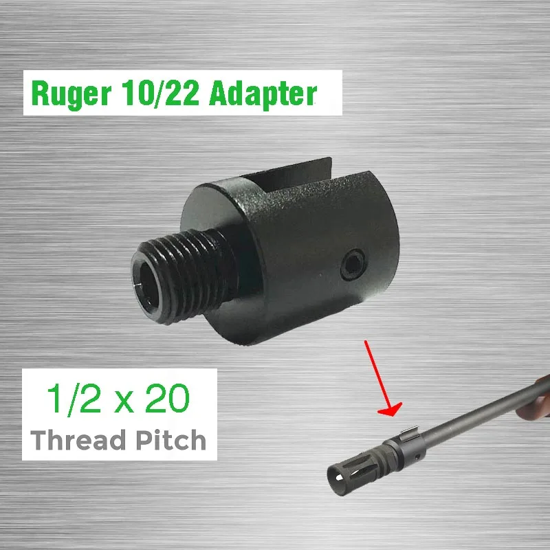 Адаптер с резьбой на конце цилиндра 1/2x20 для Ruger 10/22 Резьбовой ЧПУ сплав сталь