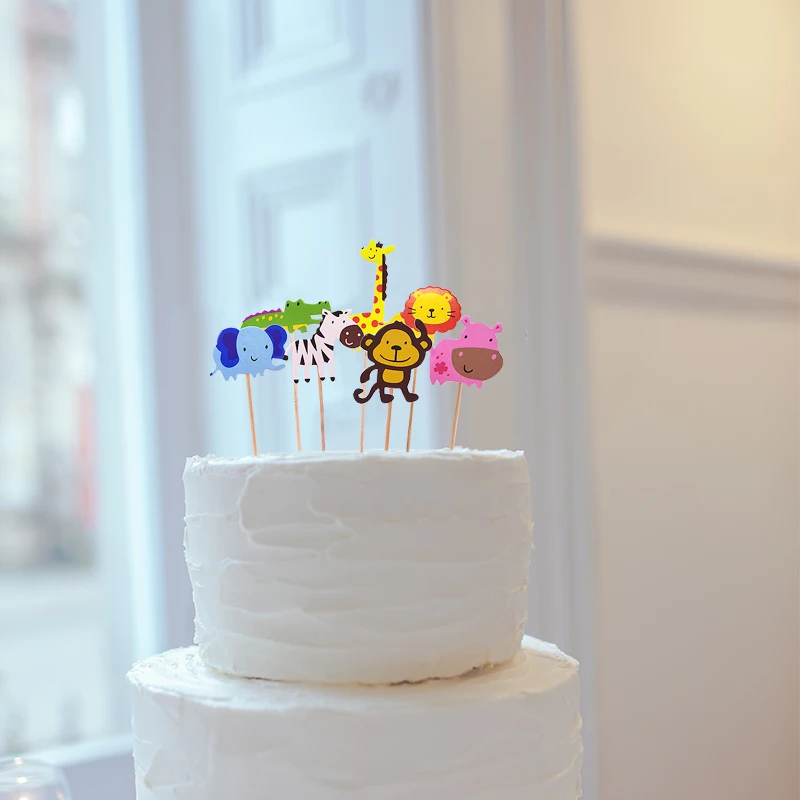 7 шт. тематическая открытка с украшениями в виде животных Лев слон жираф обезьяна