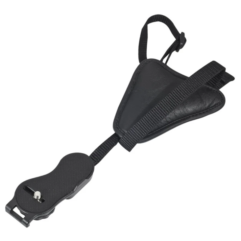Camera Hand Strap Non-Slip Triangle Wrist Strap Universal PU Leather Grip Belt Padded Portable Stabilizer for Camera