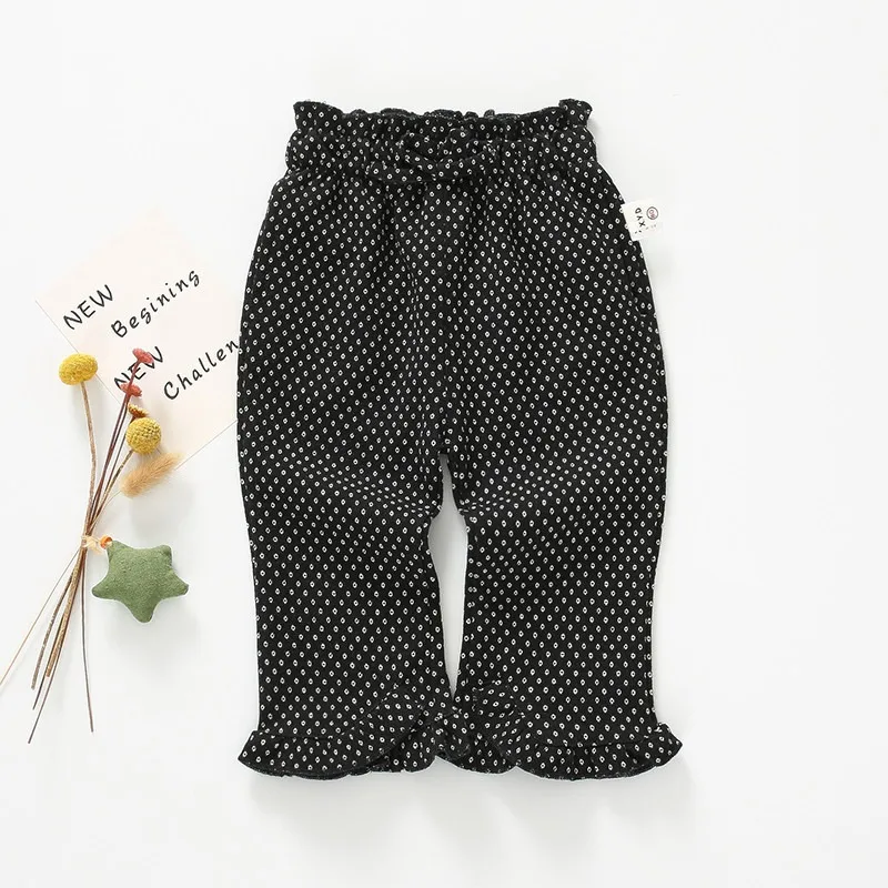2019 Модные осенние штаны принцессы брюки для маленьких девочек детские Широкие в