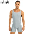Мужское однотонное облегающее белье, без рукавов, с круглым вырезом, повседневные боксеры для фитнеса, трико, облегающий гимнастический костюм
