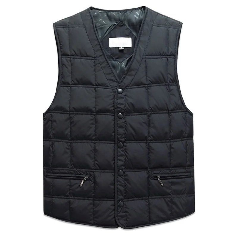 

Jacket for Men Winter Windbreaker Parka Warm Thick Vest Male Casual Outerwear Snow Waistcoat with Pockets