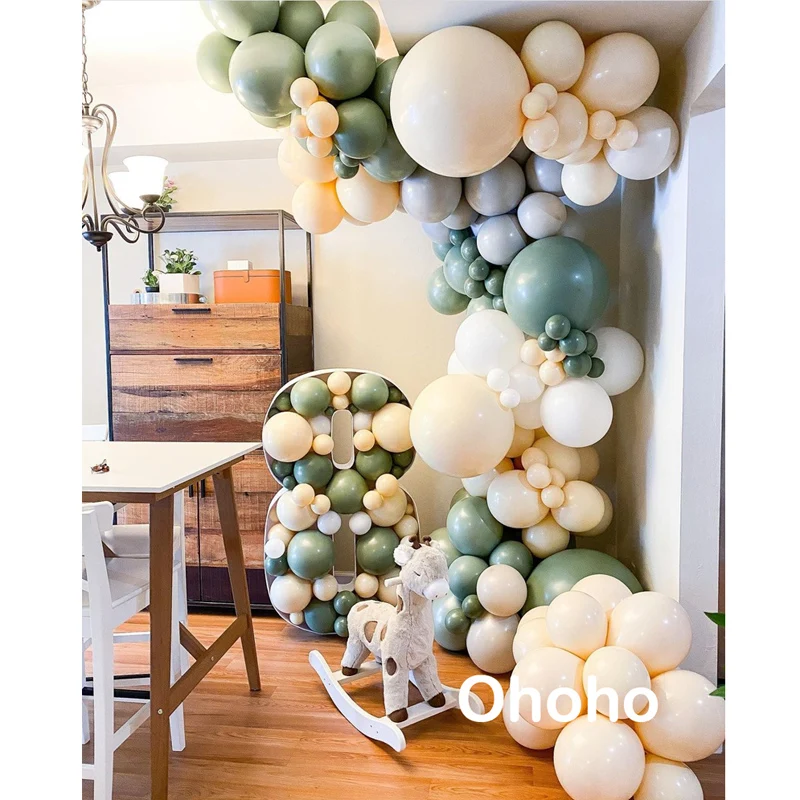 

Зеленые румяна в стиле ретро для мальчиков, праздничные воздушные шары, гирлянда для детской вечеринки, украшение на выпускной, крестинный ...