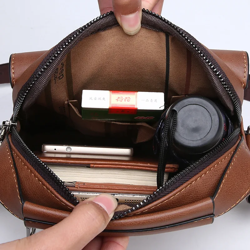 Роскошная брендовая винтажная сумка через плечо для мужчин кожаный мессенджер