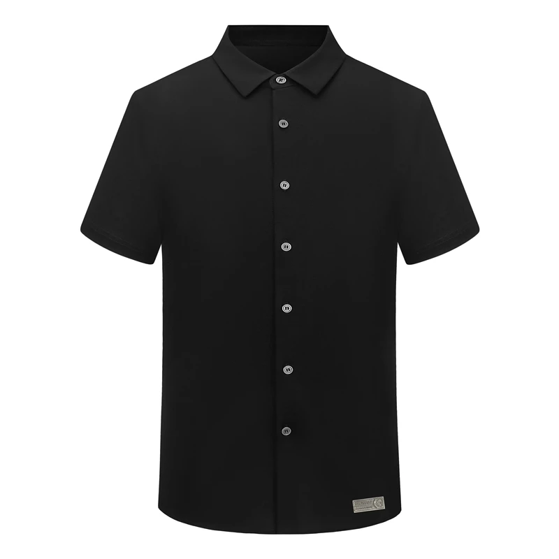 

Natural Cellulose Silk Cotton Breathable Summer Soft High Quality Man Casual Fashion Male Business Formal Men Short Sleeve Shirt