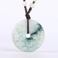 koraba natural emerald flower blooms fortune pendant necklace a grade jadeite jade pendant love beads necklace