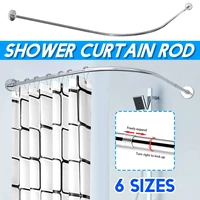 extendable curved shower curtain rod u shaped 201 stainless steel shower curtain poles punch free bathroom curtain rail 6 size