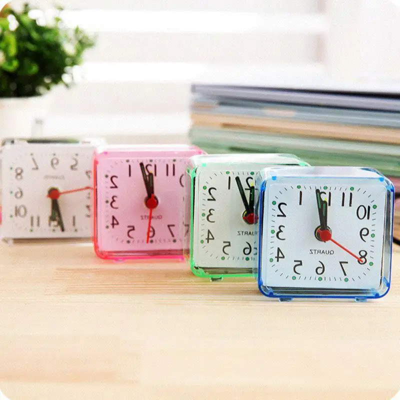 Mini Square Small Bed Alarm Clock Transparent Case Digital Children Student Desk Table | Дом и сад