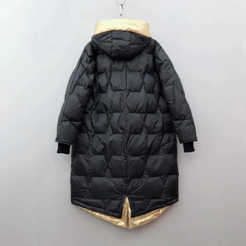 FTLZZ Зимний пуховик 2019 новый женский свободный белый утиный пух Пальто Длинные