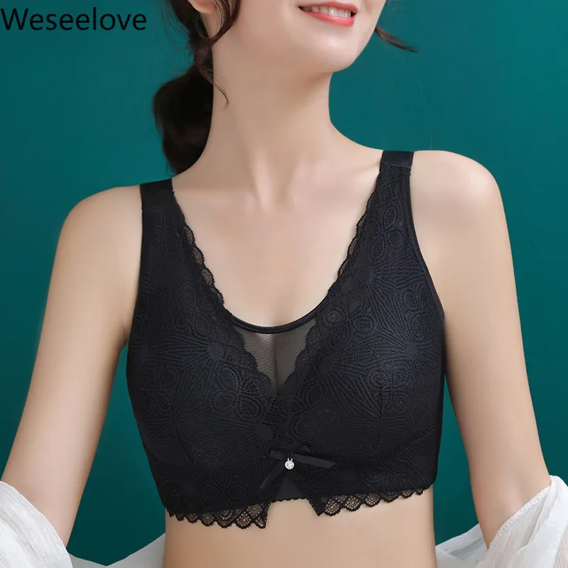 

Женский бюстгальтер Weseelove, модный сексуальный женский бюстгальтер без косточек, бюстгальтер с большой чашкой пуш-ап, нижнее белье, кружевной бюстгальтер на косточках