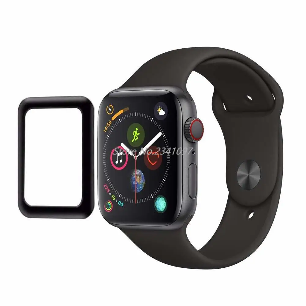 9H 3D полное клеевое закаленное стекло для Apple Watch 38 42 40 44 мм покрытие изогнутые края